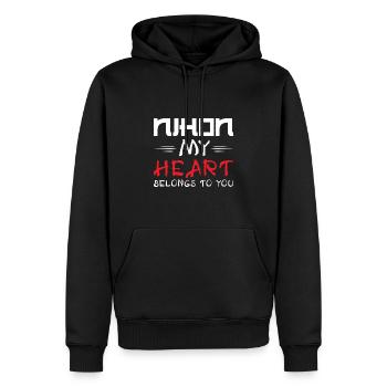 Nihon my heart belongs to you - Männer Premium Bio Hoodie - Schwarz - Vorne - Nico (187cm)