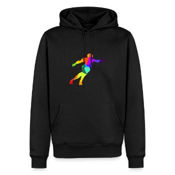 Roller Derby Inliner Regenbogen Farben Polygon - Männer Premium Bio Hoodie - Schwarz - Vorne - Nico (187cm)