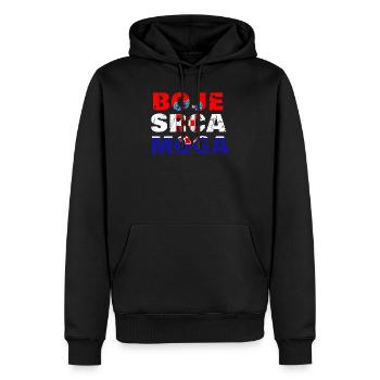 Kroatien Kroatische Flagge - Männer Premium Bio Hoodie - Schwarz - Vorne - Nico (187cm)