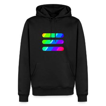 Lignes | Lignes ondulées | symboles | Modèle - Sweat à capuche Premium bio Homme - noir - Devant - Nico (187cm)