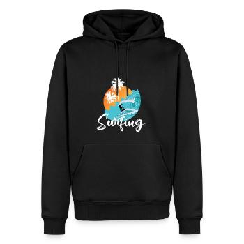 Surfer Surf Surf Surf Planche à vagues Planche à voile - Sweat à capuche Premium bio Homme - noir - Devant - Nico (187cm)