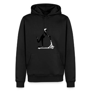 Man on a scooter - Men’s Premium Organic Hoodie - black - Front - Nico (187cm)