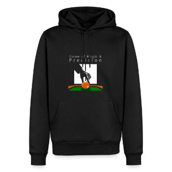 Billiard player, ball, cue and hand as a concept - Men’s Premium Organic Hoodie - black - Front - Nico (187cm)