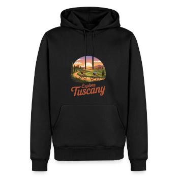 Explore Tuscany Italy Bike Tuscany Gravel Bike - Men’s Premium Organic Hoodie - black - Front - Nico (187cm)
