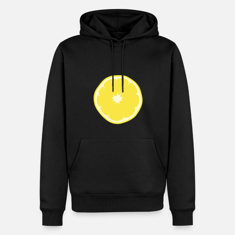 Zitrone - Männer Premium Bio Hoodie - Schwarz