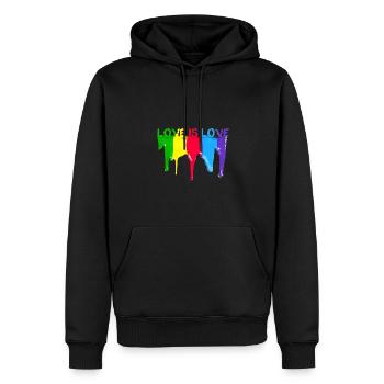 l’amour est l’amour, couleur, LGBT, arc-en-ciel, coloré - Sweat à capuche Premium bio Homme - noir - Devant - Nico (187cm)