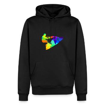 Jet ski Speed Boat arc-en-ciel Polygon Ships - Sweat à capuche Premium bio Homme - noir - Devant - Nico (187cm)
