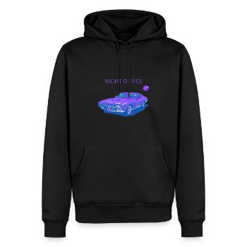 Night drives retro Car Graphic Shirt - Men’s Premium Organic Hoodie - black - Front - Nico (187cm)