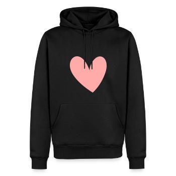 Cœur - Sweat à capuche Premium bio Homme - noir - Devant - Nico (187cm)