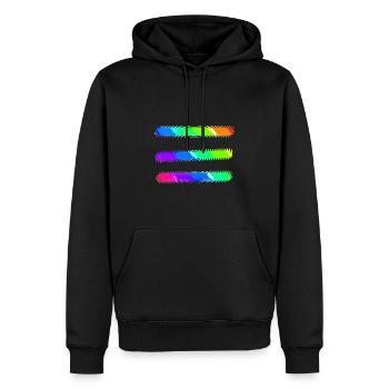 Lignes | Lignes ondulées | symboles | Modèle - Sweat à capuche Premium bio Homme - noir - Devant - Nico (187cm)