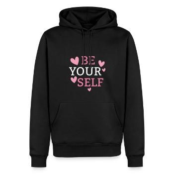 Soyez vous-même - Sweat à capuche Premium bio Homme - noir - Devant - Nico (187cm)