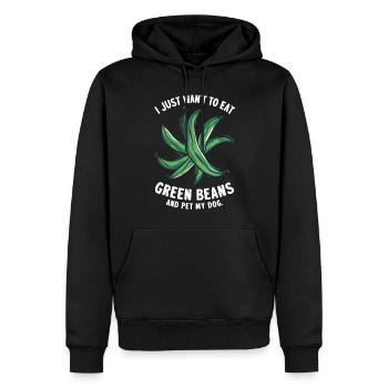 Grüne Bohnen - Männer Premium Bio Hoodie - Schwarz - Vorne - Nico (187cm)