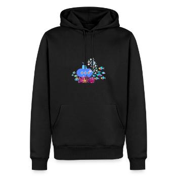 u-boot,boot,submarine,meer,fische,krebs,seestern - Männer Premium Bio Hoodie - Schwarz - Vorne - Nico (187cm)