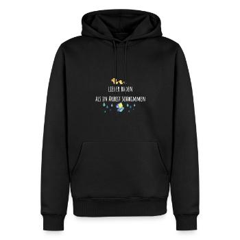 Mieux vaut se baigner que nager dans le travail, le travail, le canard - Sweat à capuche Premium bio Homme - noir - Devant - Nico (187cm)