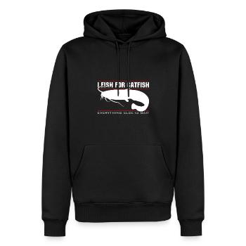 Je pêche le poisson-chat - tout le reste est un appât - Sweat à capuche Premium bio Homme - noir - Devant - Nico (187cm)