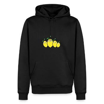 lemon family,lemon,family,lemon, comic - Men’s Premium Organic Hoodie - black - Front - Nico (187cm)