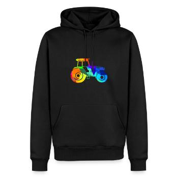 tracteur arc-en-ciel polygone véhicule agricole - Sweat à capuche Premium bio Homme - noir - Devant - Nico (187cm)