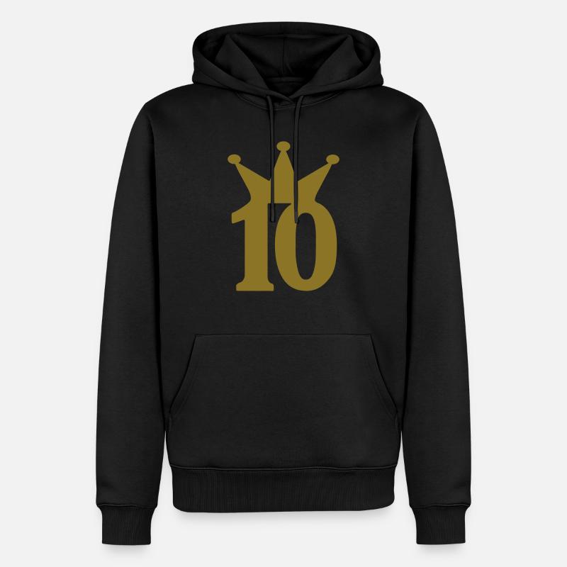 10 couronne c1w7 - Sweat à capuche Premium bio Homme - noir