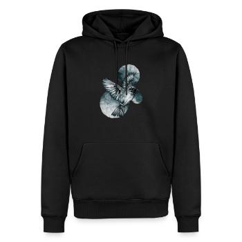 Dark Bird - Männer Premium Bio Hoodie - Schwarz - Vorne - Nico (187cm)