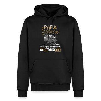 Papa und Tochter - Männer Premium Bio Hoodie - Schwarz - Vorne - Nico (187cm)