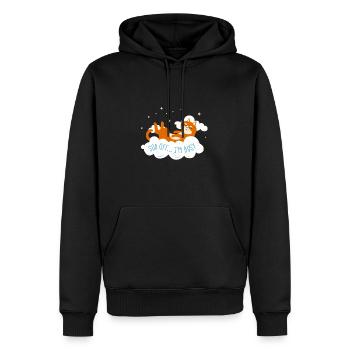 Cat in the clouds - Men’s Premium Organic Hoodie - black - Front - Nico (187cm)