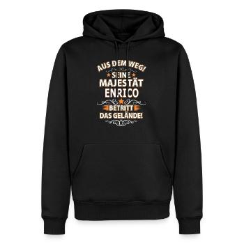 ENRICO - Männer Premium Bio Hoodie - Schwarz - Vorne - Nico (187cm)