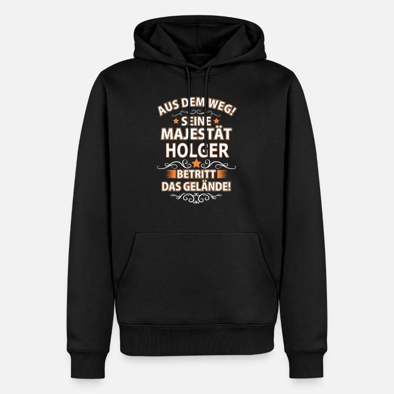 HOLGER - Männer Premium Bio Hoodie - Schwarz