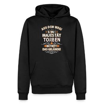 TORBEN - Männer Premium Bio Hoodie - Schwarz - Vorne - Nico (187cm)