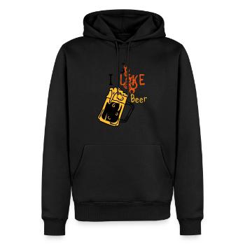i like beer biere chope alcool humour - Sweat à capuche Premium bio Homme - noir - Devant - Nico (187cm)