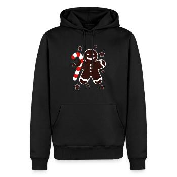 M. de pain d'épice - Sweat à capuche Premium bio Homme - noir - Devant - Nico (187cm)