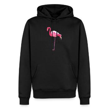Pink Flamingo - Sweat à capuche Premium bio Homme - noir - Devant - Nico (187cm)