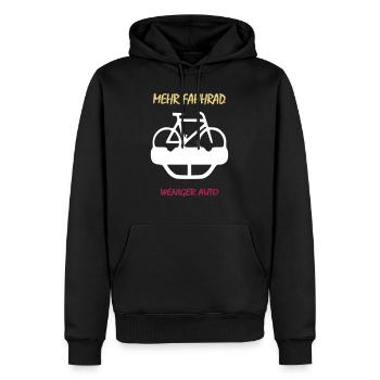 mehr fahrrad weniger auto - Männer Premium Bio Hoodie - Schwarz - Vorne - Nico (187cm)