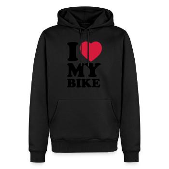 I love my bike - Männer Premium Bio Hoodie - Schwarz - Vorne - Nico (187cm)