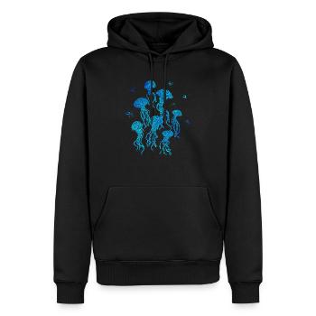 Swirly Jellyfish - Männer Premium Bio Hoodie - Schwarz - Vorne - Nico (187cm)