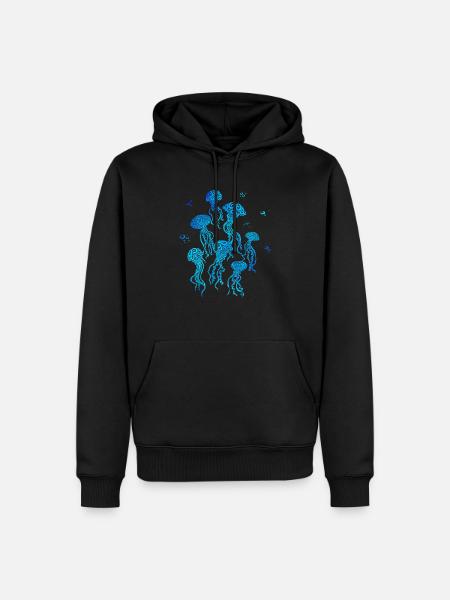 Swirly Jellyfish - Männer Premium Bio Hoodie - Schwarz