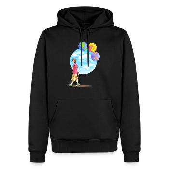 Ballons enfants et astronomie - Sweat à capuche Premium bio Homme - noir - Devant - Nico (187cm)