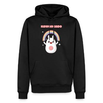 Kawaiicado Kawaii Avocado Design - Männer Premium Bio Hoodie - Schwarz - Vorne - Nico (187cm)