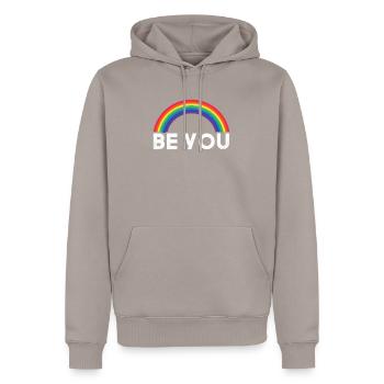Be You LGBT Support - Männer Premium Bio Hoodie - Taupe - Vorne - Nico (187cm)