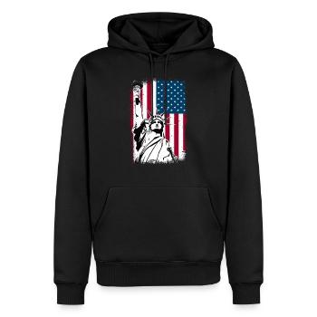 Freiheitsstatue Amerika - Männer Premium Bio Hoodie - Schwarz - Vorne - Nico (187cm)