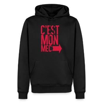 C'est mon mec - Sweat à capuche Premium bio Homme - noir - Devant - Nico (187cm)