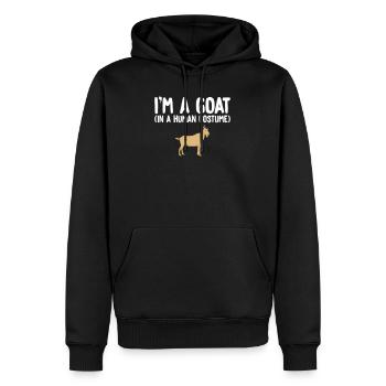 Je suis une chèvre dans un costume humain - Sweat à capuche Premium bio Homme - noir - Devant - Nico (187cm)