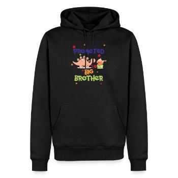 Promu grand frère - Sweat à capuche Premium bio Homme - noir - Devant - Nico (187cm)