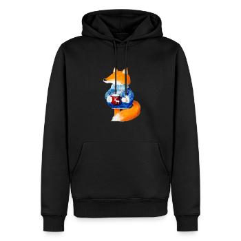 Fuchs - Männer Premium Bio Hoodie - Schwarz - Vorne - Nico (187cm)