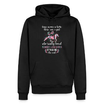 Once Upon A Time There Was A Girl Who Really Love - Men’s Premium Organic Hoodie - black - Front - Nico (187cm)