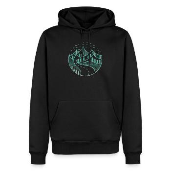 Adventure - Men’s Premium Organic Hoodie - black - Front - Nico (187cm)
