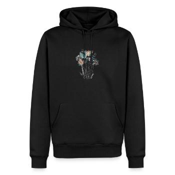 Vintage Blumen - Männer Premium Bio Hoodie - Schwarz - Vorne - Nico (187cm)