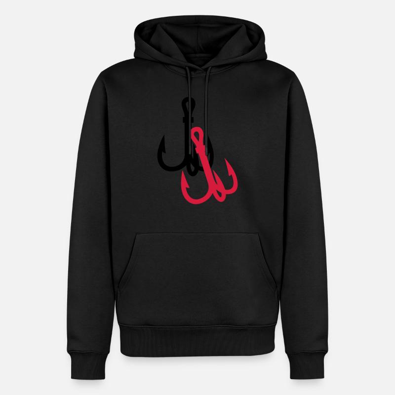 fishing hooks - Männer Premium Bio Hoodie - Schwarz