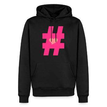 ❤I Love Hashtag-Hashtag Symbol Vector Design❤ - Men’s Premium Organic Hoodie - black - Front - Nico (187cm)