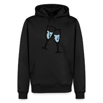 glas sekt - Männer Premium Bio Hoodie - Schwarz - Vorne - Nico (187cm)