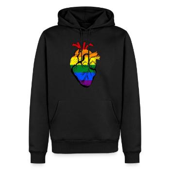 lgbt menschliches Herz - Männer Premium Bio Hoodie - Schwarz - Vorne - Nico (187cm)